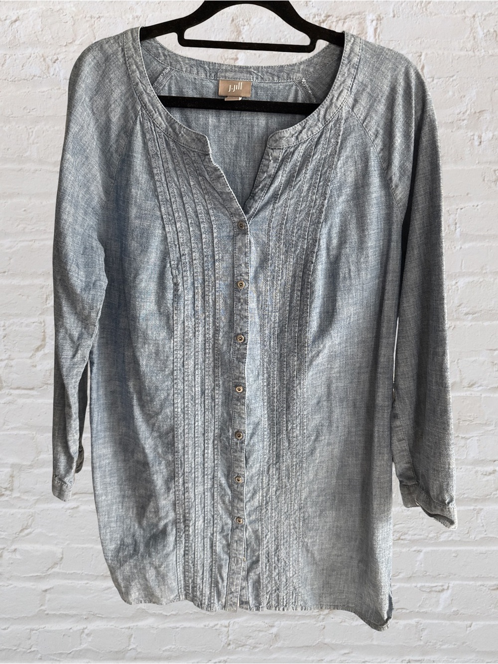 J. Jill  Button-Front Pintuck tunic